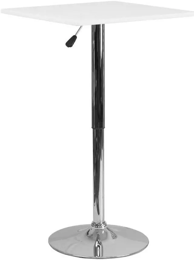 Alt view image 8 of 12 - 23.75'' Square Adjustable Height White Wood Table (Adjustable Range 33'' - 40.5'')