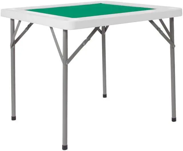 Alt view image 7 of 15 - 34.5" Square 4-Player Folding Card Game Table with Green Playing Surface and Cup Holders
