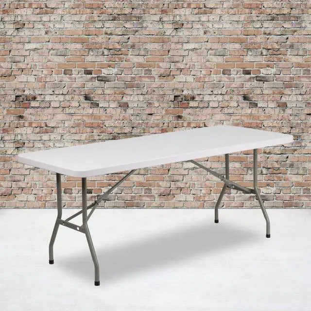 Alt view image 12 of 19 - 30''W x 72''L Granite White Plastic Folding Table