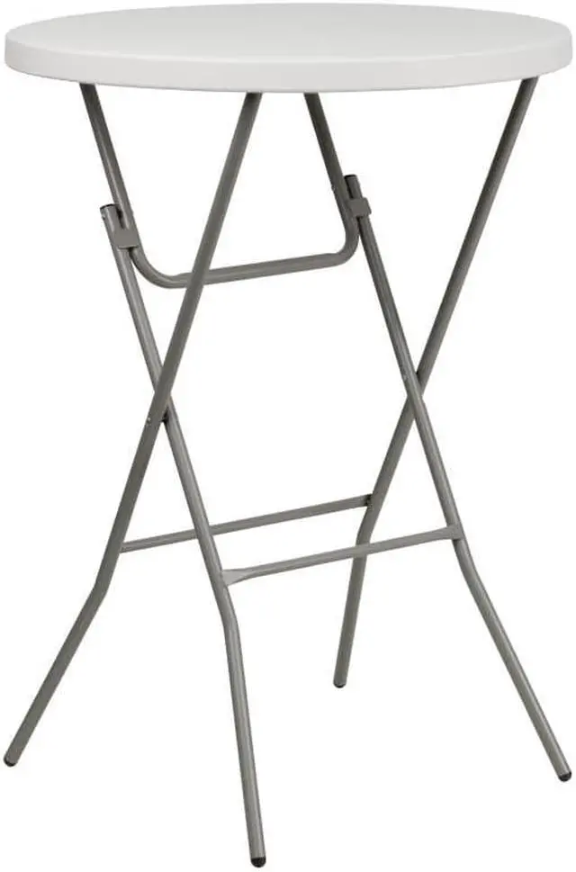 Alt view image 11 of 19 - 32'' Round Granite White Plastic Bar Height Folding Table