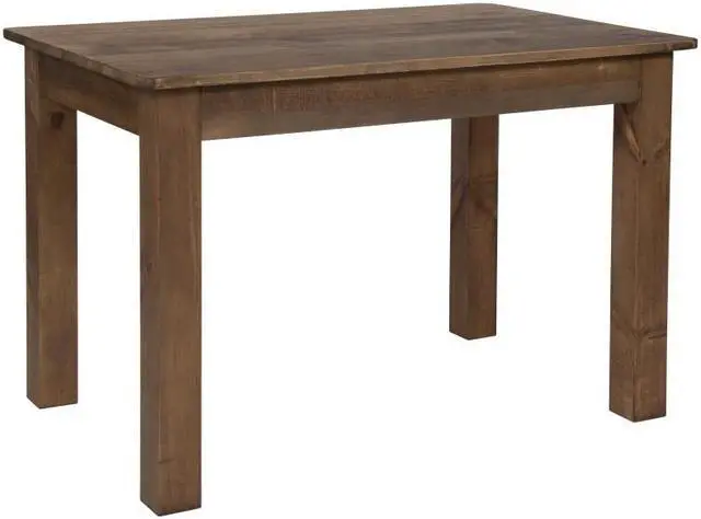 Alt view image 14 of 20 - 46" x 30" Rectangular Antique Rustic Solid Pine Farm Dining Table