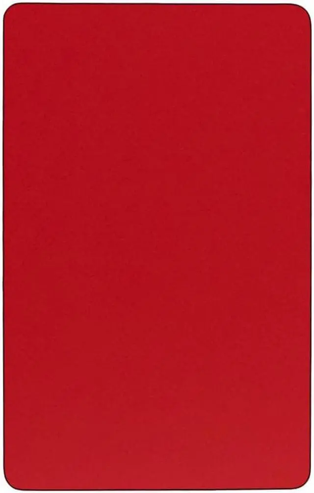 Alt view image 4 of 6 - Flash Furniture Mobile 24 by 48-Inch Rectangular Activity Table with 1.25-Inch Thick High Pressure Red Laminate Top and Height Adjustable Pre-School Legs