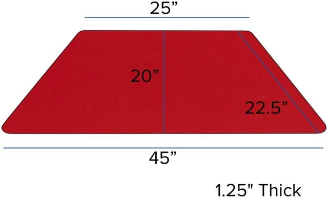 Alt view image 4 of 6 - Flash Furniture Mobile 24 by 48-Inch Trapezoid Activity Table with 1.25-Inch Thick High Pressure Red Laminate Top and Height Adjustable Pre-School Legs