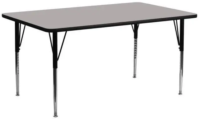 Alt view image 2 of 8 - Flash Furniture XU-A3072-REC-GY-H-A-GGRectangular Activity Table with High Pressure Grey Laminate Top/Standard Height Adjustable Legs