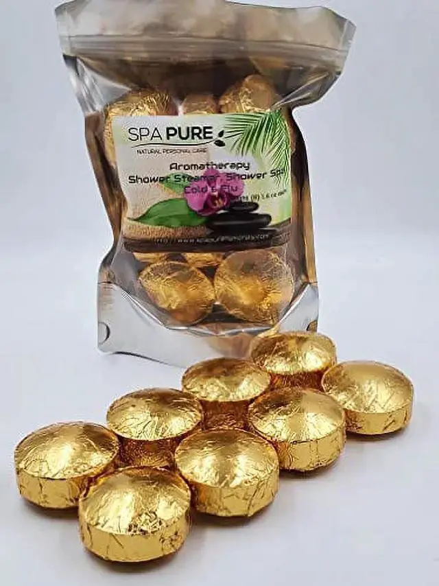 Main image of Spa Pure Cold Relief Aromatherapy: Shower Steamers, Shower Bombs, Bath Melts, USA Made with 100% Pure Essential Oils - Transform Your Shower 8 Count (Pack of 1)