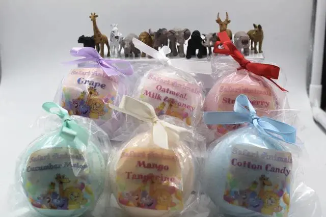 Alt view image 3 of 7 - Spa Pure Kids Safari Animals: 6 XL Bath Bomb for Kids with Surprise Toys Inside (Safari Animal) USA Made, Natural, Organic XL 5 oz Gift for Girls/Boys (6-Pack Gift Set)