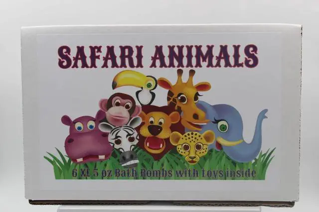 Alt view image 5 of 7 - Spa Pure Kids Safari Animals: 6 XL Bath Bomb for Kids with Surprise Toys Inside (Safari Animal) USA Made, Natural, Organic XL 5 oz Gift for Girls/Boys (6-Pack Gift Set)