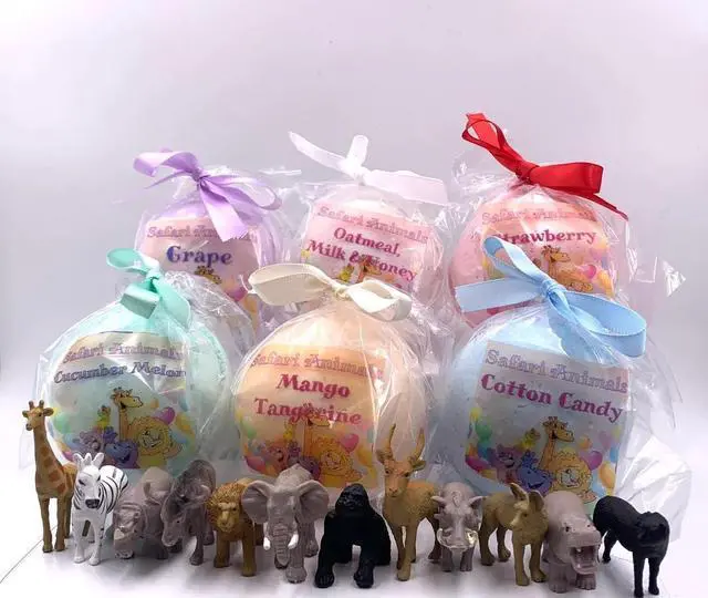Alt view image 4 of 7 - Spa Pure Kids Safari Animals: 6 XL Bath Bomb for Kids with Surprise Toys Inside (Safari Animal) USA Made, Natural, Organic XL 5 oz Gift for Girls/Boys (6-Pack Gift Set)