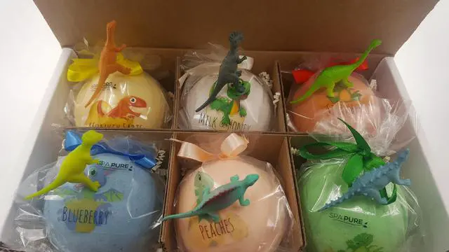Alt view image 2 of 6 - Spa Pure Assorted Bath Bomb Fizzies for Kids with Toys Inside, USA Made, Individually Wrapped (30 Count) Pack of 1