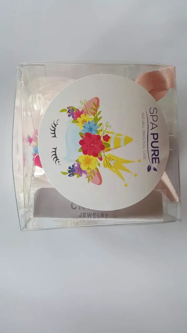 Alt view image 3 of 3 - Spa Pure Unicorn Necklace BathBomb: Girls Unicorn Necklace & Earrings gift,cutest Unicorn with hearts on cheeks, Gift Idea, Necklace & Earrings, Stainless Steel enamel (White)