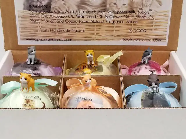 Alt view image 6 of 7 - Spa Pure Kittens in Basket: 6 Adorable Kittens hiding inside each colorful bath bomb, XL 5 oz each (6 count) pack of 1