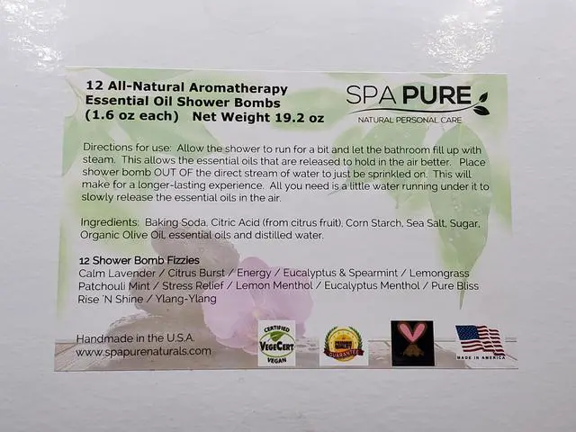 Alt view image 2 of 4 - Spa Pure Shower Bombs: New SCENTS Rejuvenating Steamers Aromatherapy Tablets, Bomb, Vaporizing Steamer Soothers Bath Melt for Women, Men, Natural Organic Large Cosmetic Fizzies (12 Count) Pack of 1