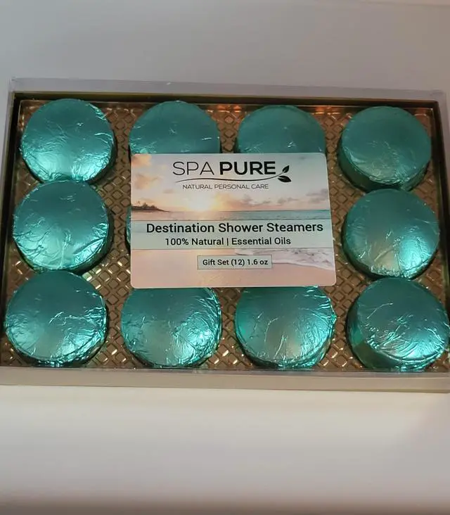Alt view image 4 of 4 - Spa Pure Aromatherapy Shower Bombs: Destination Shower Steamers, Rejuvenating New Scents, Tablets, Bomb, Bath Melts for Women, Men, All Natural, 20 oz (12 Count) Pack of 1
