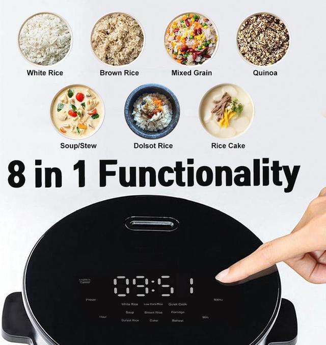 Banu Low Carb Multi-functional LED One-Touch Cooking Rice Cooker Black 1.5 Liter
