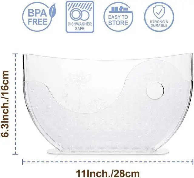 Alt view image 3 of 7 - BANU Rice Paper Water Bowl with Side Pocker Holder for Rice Paper Wrappers for Spring Rolls, Summer Rolls, Spring Roll Maker and Banh Trang