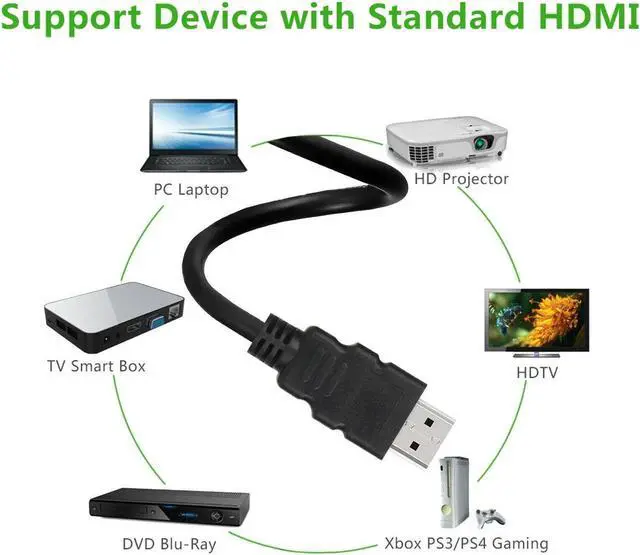 Alt view image 3 of 7 - HDMI Cable 6FT Male To Male Ultra High Speed Premium 4K 3D HDTV XBOX PS4 1080p+ (3-Pack)