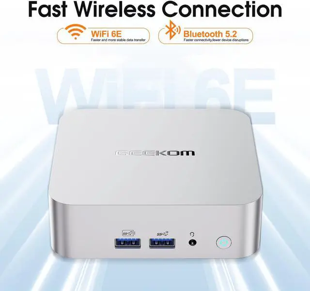 Alt view image 4 of 7 - GEEKOM A7 Mini PC, AMD Ryzen 9 7940HS Mini PC Windows 11 Pro (8 Core 16 Threads, up to 5.2GHz) 32 GB DDR5 2TB PCIe Gen4 SSD Mini Computer | AMD Radeon 780M | BT5.2 | Wi-Fi 6E | USB4 | 8K