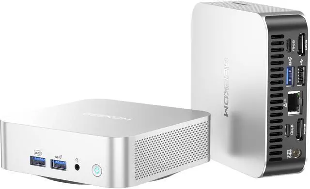 Main image of GEEKOM A6 Mini PC with AMD Ryzen 7 6800H, 16GB DDR5 RAM (Upgradable, Not LPDDR), 1TB PCIe 4.0 NVMe SSD, Compact Aluminium Design Windows 11 Pro Desktop Computer with USB4/8K/Wi-Fi 6E/BT 5.2/SD Slot