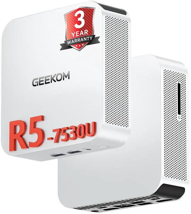 Main image of GEEKOM A5 Pro 2026 Best Office Mini PC with AMD Ryzen5 7530U(Beat 7430U) 16GB RAM&1TB SSD Win 11 Pro 4 Screem Display 8K Video Editing Wi-Fi6 BT 5.2 2xHDMI 4xUSB SD Slot Business&IT Office&Education
