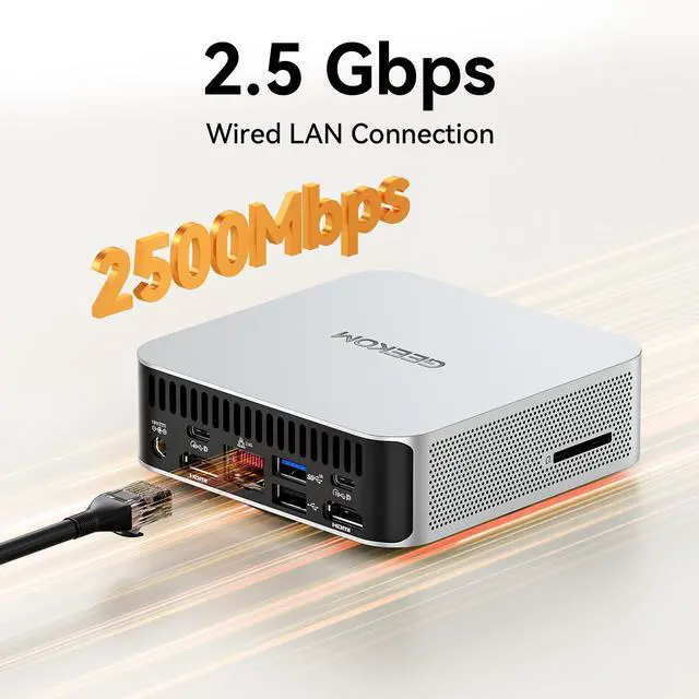 Alt view image 4 of 7 - GEEKOM A5 Pro 2026 Best Office Mini PC with AMD Ryzen5 7530U(Beat 7430U) 16GB RAM&1TB SSD Win 11 Pro 4 Screem Display 8K Video Editing Wi-Fi6 BT 5.2 2xHDMI 4xUSB SD Slot Business&IT Office&Education
