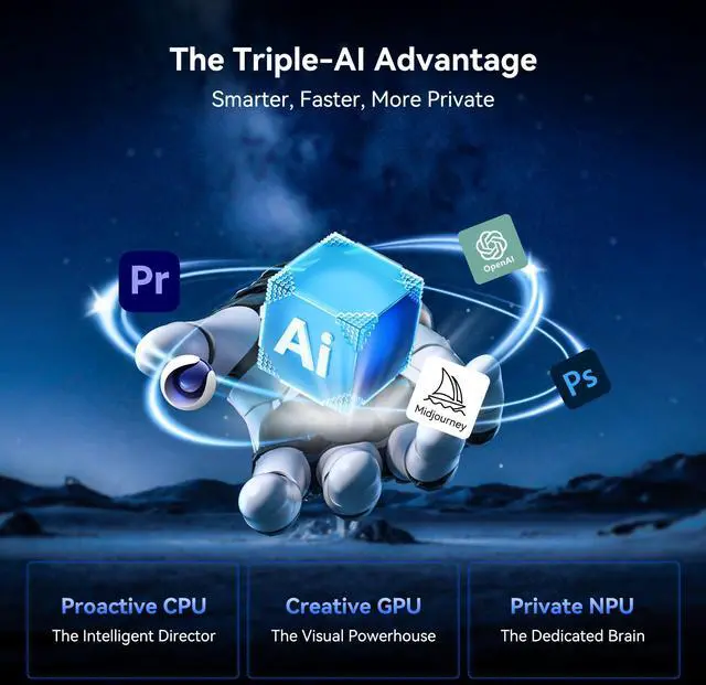 Alt view image 3 of 7 - GEEKOM IT13 MAX AI Mini PC(i9 13900HK Replacement), Intel Ultra 9 185H (65W) Idea Code/Tasks, DDR5 16GB 1TB SSD, Windows 11 Pro, Arc GPU, Video Editing, Dual 2.5GbE LAN,WiFi 7,8K Quad Display