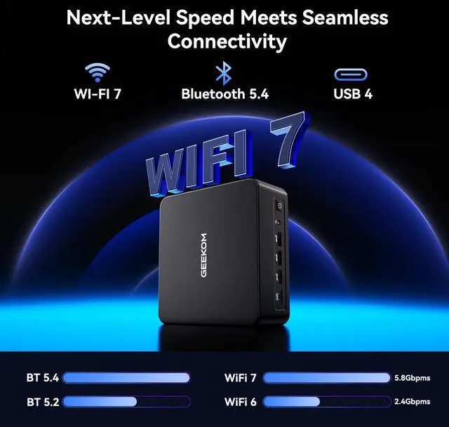 Alt view image 5 of 7 - GEEKOM IT13 MAX AI Mini PC(i9 13900HK Replacement), Intel Ultra 9 185H (65W) Idea Code/Tasks, DDR5 16GB 1TB SSD, Windows 11 Pro, Arc GPU, Video Editing, Dual 2.5GbE LAN,WiFi 7,8K Quad Display