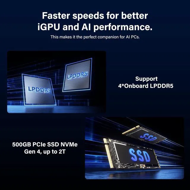 Alt view image 4 of 7 - GEEKOM Mini PC IT12 MAX,Ultra 5 125U,16GB RAM,500GB SSD(Upgradeable)
High Speed LPDDR5(5600MT/s) Business Computer (Arc Graphics) 8K | WiFi 7| Dual LAN|Gaming/Engineering/Industrial(AI Boost)