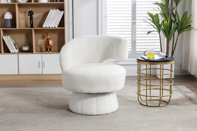 Swivel Armchair With Ottoman For Living Room, Bedroom And Office