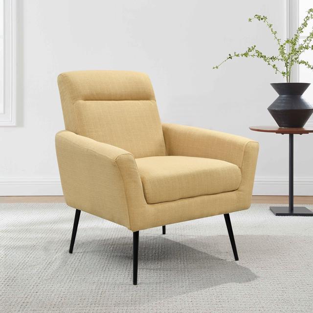 Modern Tall Back Accent Rocker Chair Fabric Upholstered Armchair with Side  Pockets, Leisure Single Sofa for Livingroom, Yellow - Yahoo Shopping