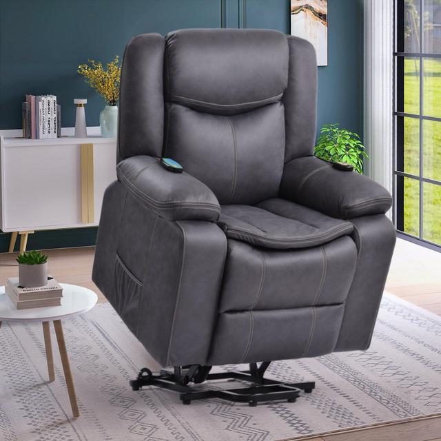 Power Lift Massage Recliner Chair for Elderly Heated fabric Recliner  Ergonomic