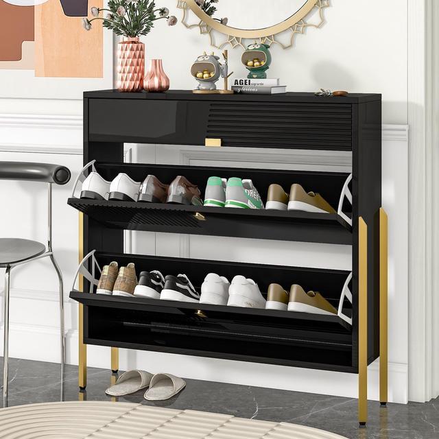 Shoe Cabinet for Entryway, Modern Free Standing Shoe Storage