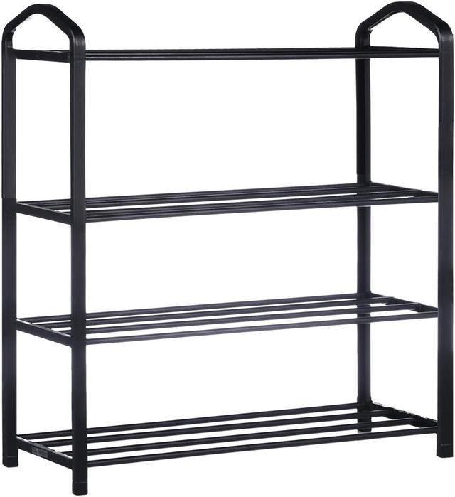 4-Tier Stackable Shoe Rack, 12-Pairs Sturdy Shoe Shelf Storage, Black Shoe  Tower for Bedroom, Entryway, Hallway, and Closet 