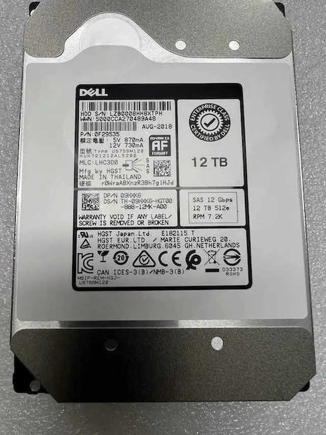 Alt view image 2 of 5 - Dell 0F29535 12TB SAS Hard Disk Drives 12G 3.5", SAS 7200RPM
