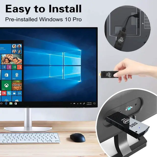 Alt view image 5 of 7 - Compuetr Stick Mini PC Stick 8GB RAM 128GB ROM with Intel Atom Z8350 & Windows 10 Pro Support Auto-On After Power Failure,Support 4K HD,Dual Band WiFi 2.4G/5G, BT 4.2