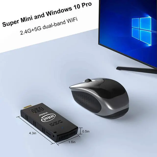 Alt view image 4 of 7 - Compuetr Stick Mini PC Stick 8GB RAM 128GB ROM with Intel Atom Z8350 & Windows 10 Pro Support Auto-On After Power Failure,Support 4K HD,Dual Band WiFi 2.4G/5G, BT 4.2
