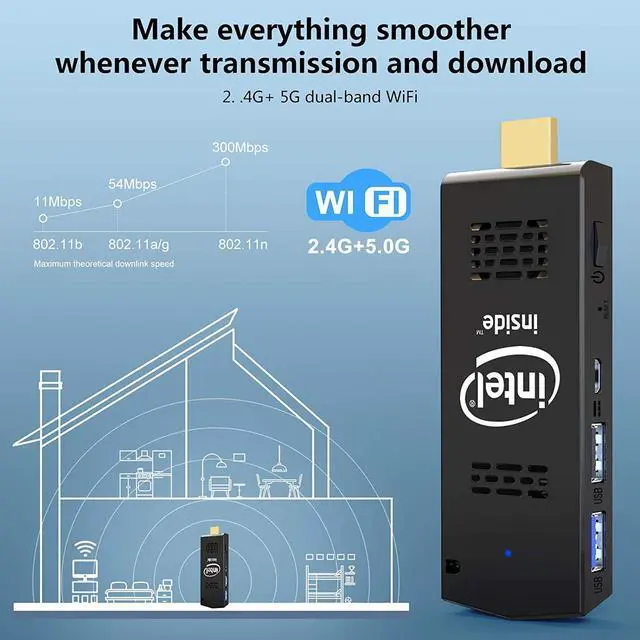 Alt view image 7 of 7 - Compuetr Stick Mini PC Stick 8GB RAM 128GB ROM with Intel Atom Z8350 & Windows 10 Pro Support Auto-On After Power Failure,Support 4K HD,Dual Band WiFi 2.4G/5G, BT 4.2