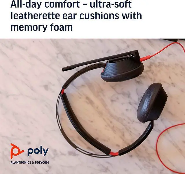 Alt view image 4 of 4 - Plantronics - Blackwire C5220 - Wired, Dual-Ear (Stereo) Headset with Boom Mic - USB-A, 3.5 mm to connect to your PC, Mac, Tablet and/or Cell Phone