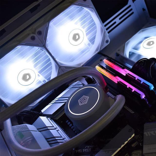 Alt view image 7 of 7 - ID-COOLING FROSTFLOW X 240 Snow CPU Water Cooler LGA1700 Compatible AIO Cooler 240mm CPU Liquid Cooler White LED 2x120mm PWM Fans, Intel 1700/1200/115X, AMD AM4/AM5