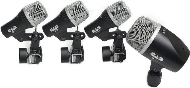 Main image of CAD Audio Stage4 4-Piece Drum Mic Pack - Includes Kick Mic, Snare Mic and 2 Tom Mics