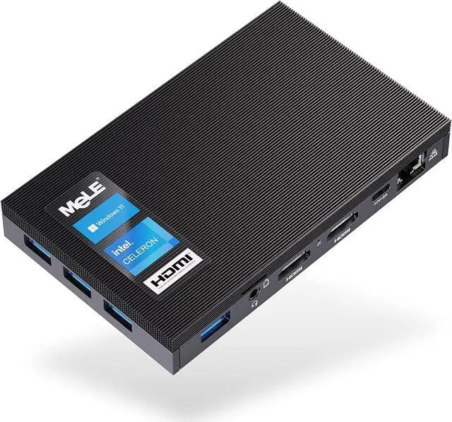 Main image of MeLE Quieter2Q Fanless Mini PC Computer Windows 11 Pro J4125 4GB 64GB Dual HDMI 4K Display Portable Desktop for Business Astrophotography Media Office Support M.2 NVMe SATA 2280 SSD Win10 Linux