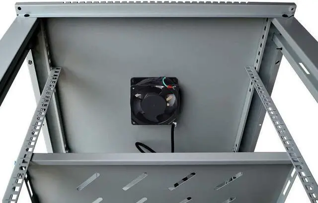 Alt view image 5 of 7 - Network Data Cabinet - 6U Rack Mount - Wall Mount IT Rack - Locking - Server Rack - 24-Inch deep Data Rack - Gray Server Cabinet with POWERBAR/Fan/Shelf/LEVELERS/for Servers - A/V (6U 24"x24"x14.5")