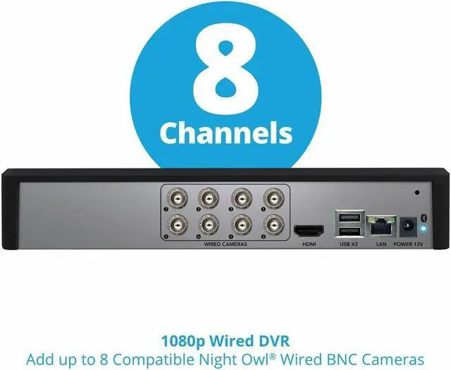 Alt view image 5 of 7 - Night Owl 8-Channel 8-Camera Wired Security Surveillance System with 1TB HDD
