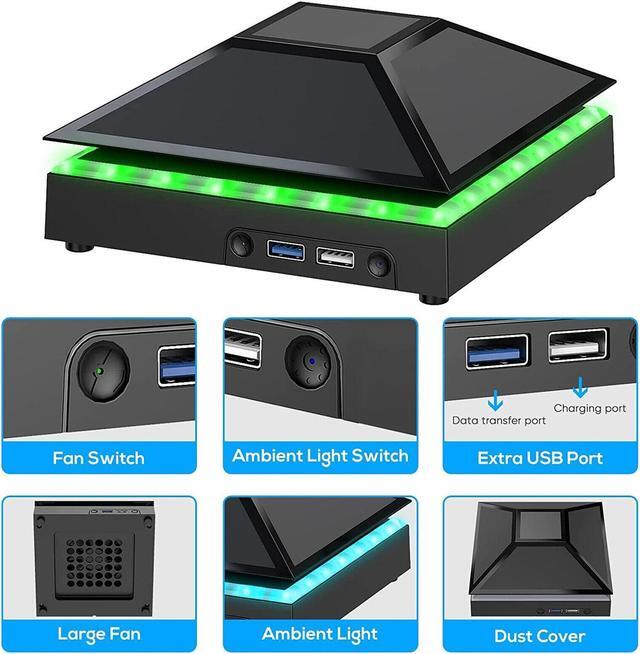 Alt view image 7 of 7 - Cooling Fan For Xbox Series X with 2-USB Interfaces 3 Speed Fan and RGB Lighting