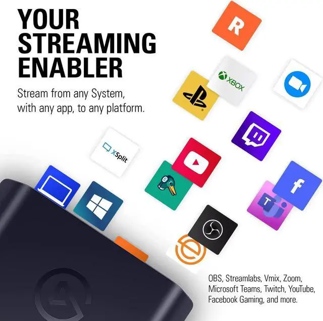 Alt view image 5 of 7 - Elgato HD60 X External Capture Card - Stream and record in 1080p60 HDR10 or 4K30 HDR10 with ultra-low latency on PS5, PS4/Pro, Xbox Series X/S, Xbox One X/S, in OBS and more, works with PC and Mac