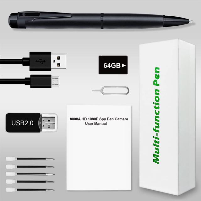 Alt view image 6 of 7 - 64GB Spy Camera Pen, Hidden Camera Full HD 1080P Mini Spy Pen Camera Camcorder with Photo Taking,Nanny Cam Hidden Camera, Small Hidden Camera with Motion Detection for Business Meeting [2022 Version]