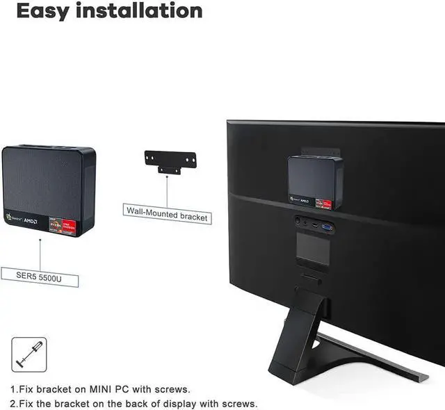Alt view image 5 of 7 - Beelink SER5 Mini PC, AMD Ryzen 5 5500U(7nm, 6C/12T) up to 4.0GHz, Mini Computer 16GB DDR4 RAM 500GB NVME SSD, Micro PC 4K@60Hz Triple Display, Mini Gaming Computer WiFi6 BT5.2 57W HTPC
