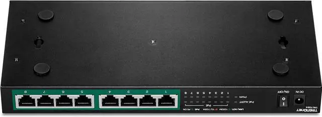 Alt view image 5 of 7 - TRENDnet 8-Port Gigabit PoE+ Switch, 120W PoE Power Budget, 16Gbps Switching Capacity, IEEE 802.1p QoS, DSCP Pass-Through Support, Fanless, Wall Mountable, Lifetime Protection, Black, TPE-TG84