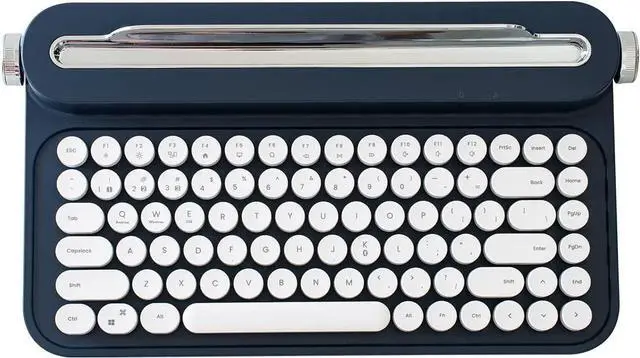 Alt view image 2 of 6 - ACTTO B305 Wireless Keyboard, Retro Bluetooth Typewriter Keyboard with Integrated Stand for Multi-Device (B305 English, Midnight)