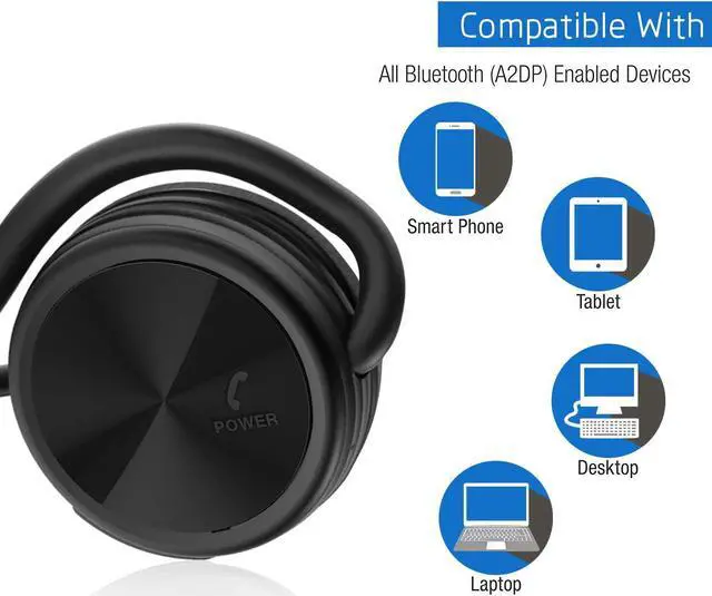 Alt view image 3 of 6 - SH03 Sports Bluetooth 4.1 Headphones, Wireless Stereo Earphones for running with Mic for Wireless Music Streaming and Handsfree Calling, Up to 25 Hours Music time