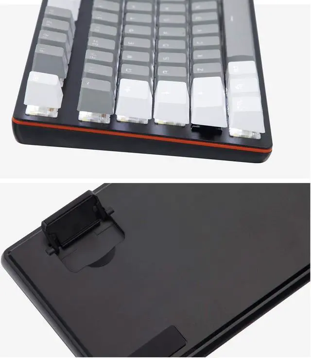 Alt view image 4 of 6 - Ak50 Mechanical Gaming Keyboard - Pbt Keycaps - Grey-White Matching - White Backlit - Blue Switches - Black